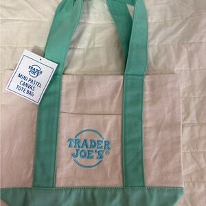 Trader Joe’s Pastel Canvas Tote Bag - Mint Green 2026 Edition